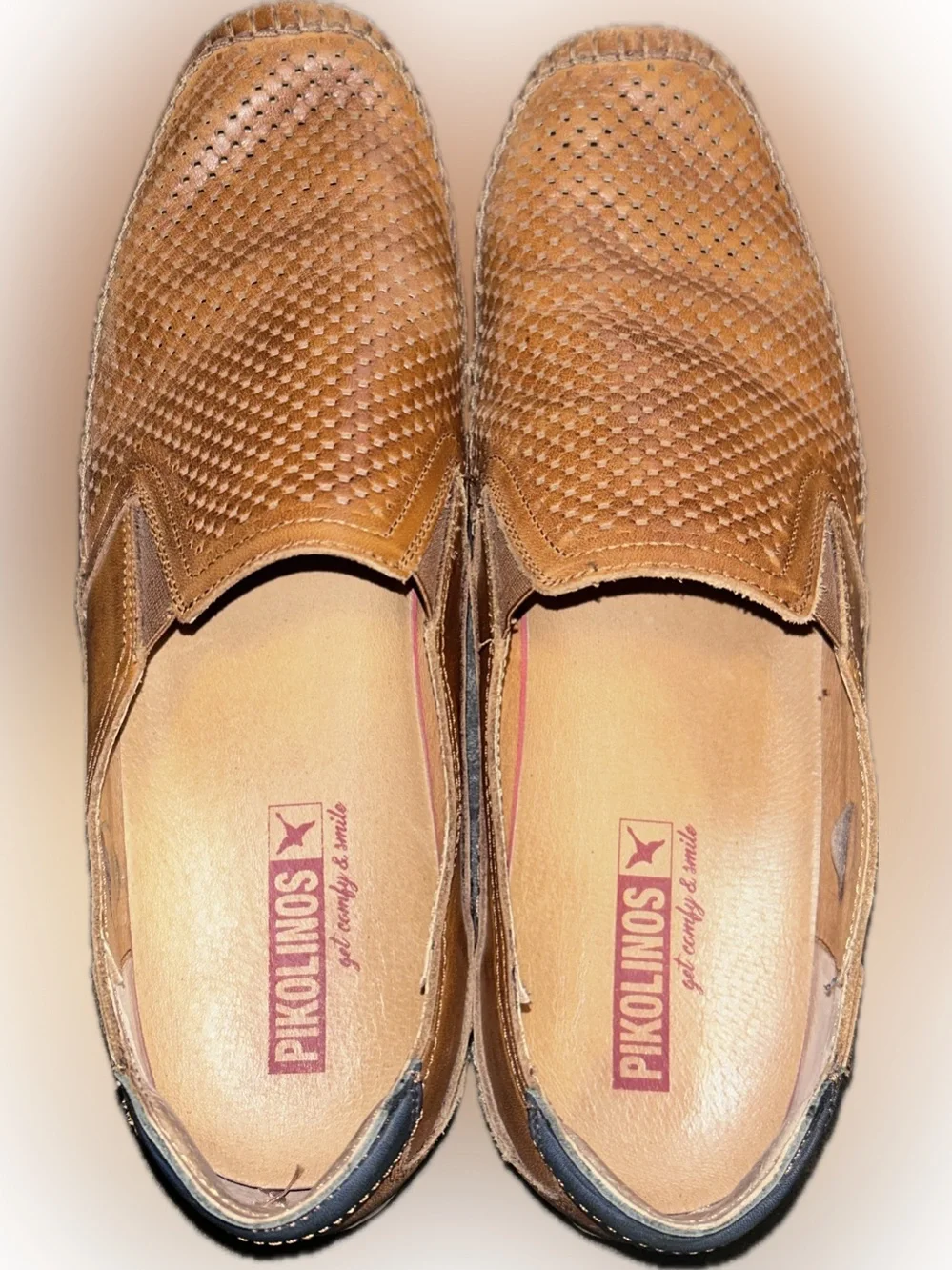 PIKOLINOS Azores Men’s Perforated Brandy Brown Leather Slip-On Loafers Shoes 46